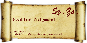 Szatler Zsigmond névjegykártya