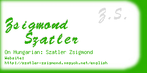 zsigmond szatler business card